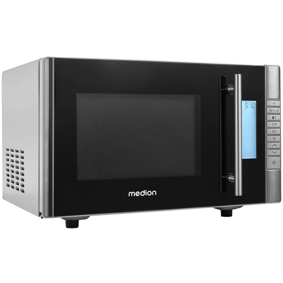 MEDION MD 14482 Melns, Nerūsējošs tērauds Mikroviļņu krāsns ar grilu Novietojams uz galda 20 L 800 W