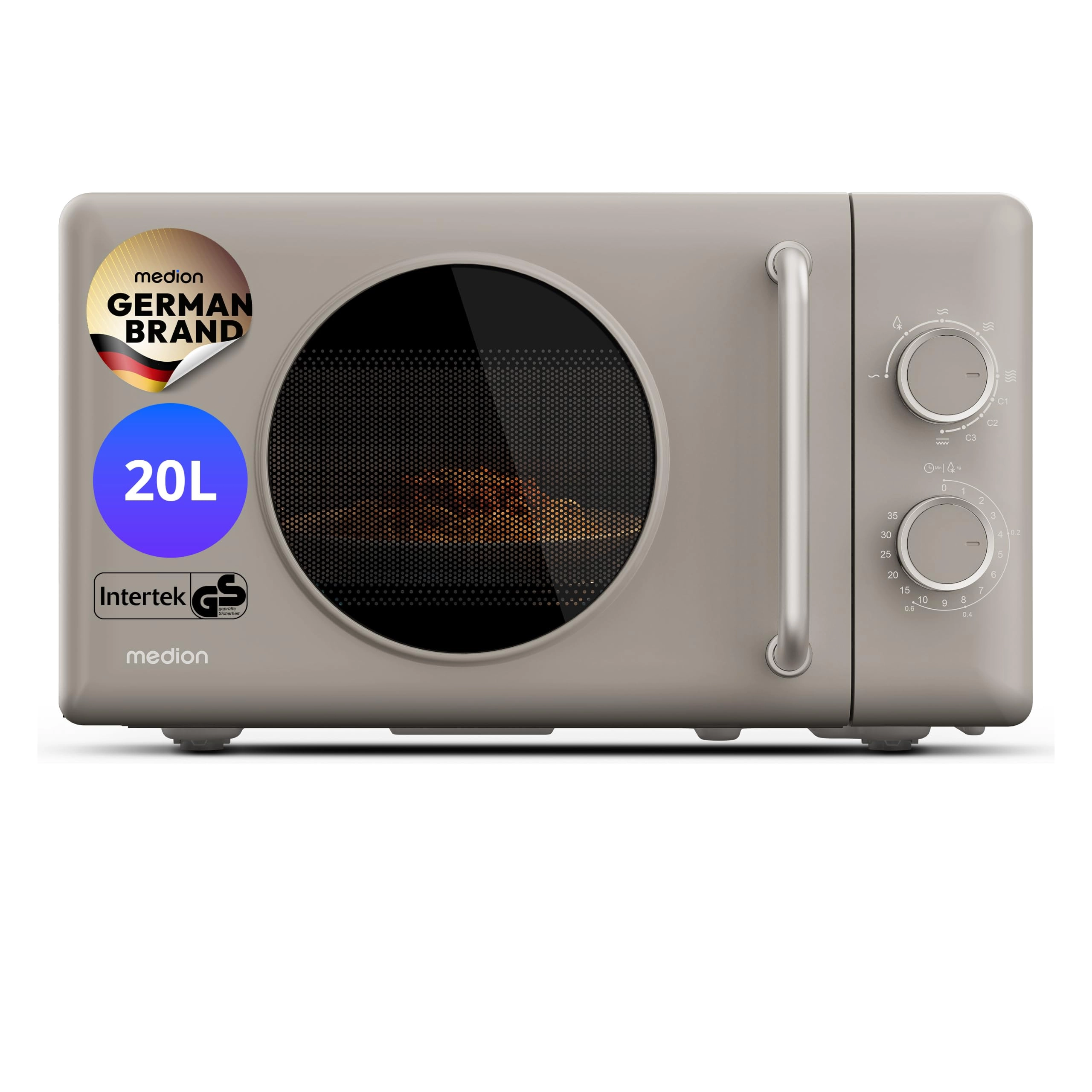 Medion MD100119 Retro Mikrowelle grau 800W