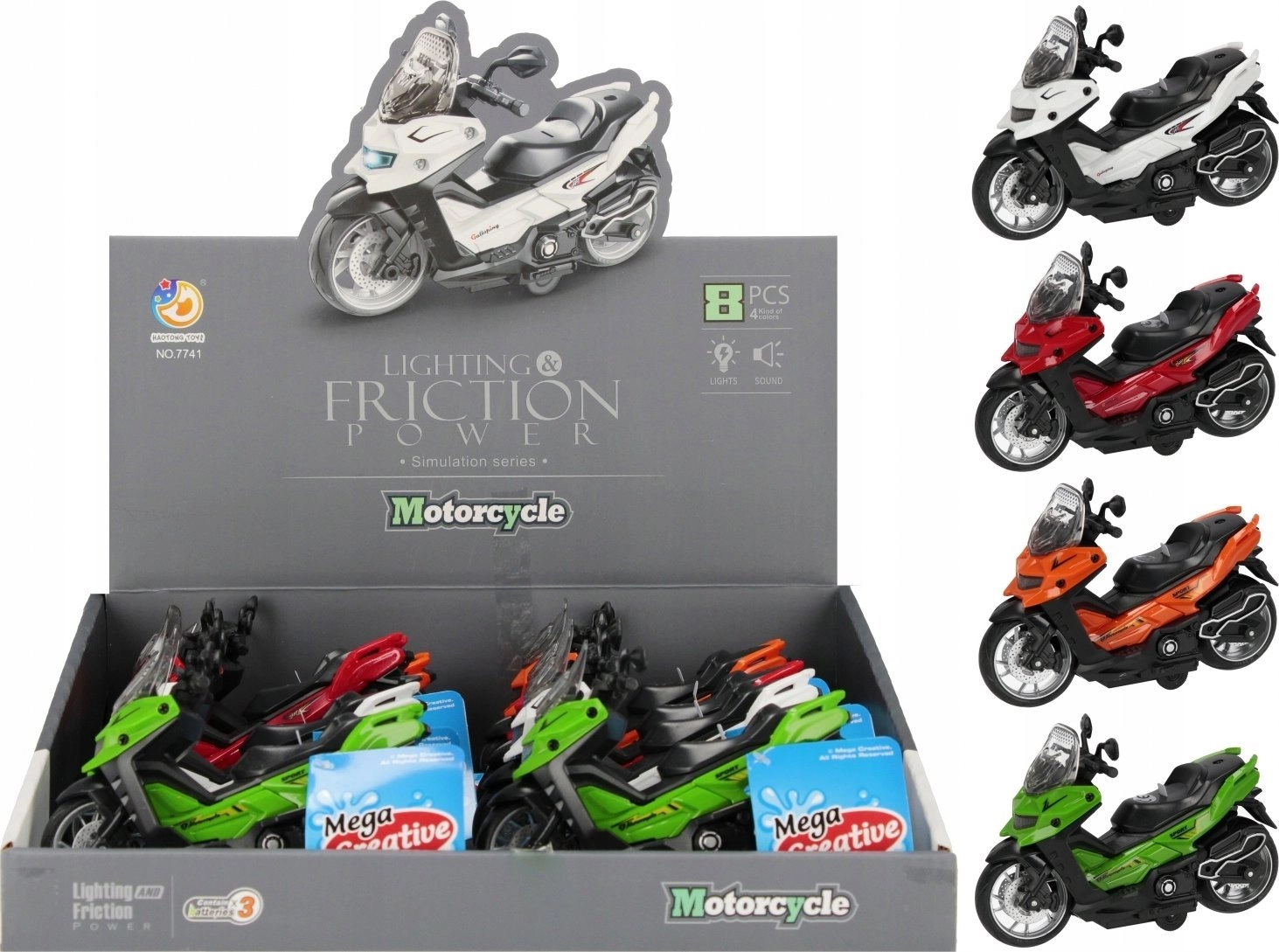 Mega Creative MOTOCYKL B/O 14CM SCOOTER