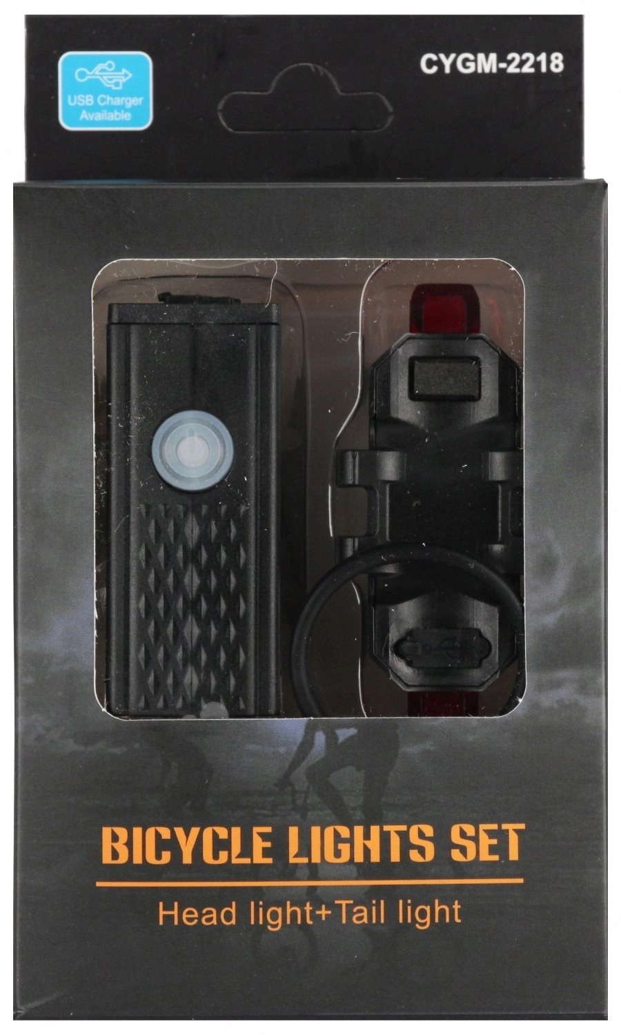 LAMPA ROWEROWA B/O USB TYL/PRZOD 10X16X5