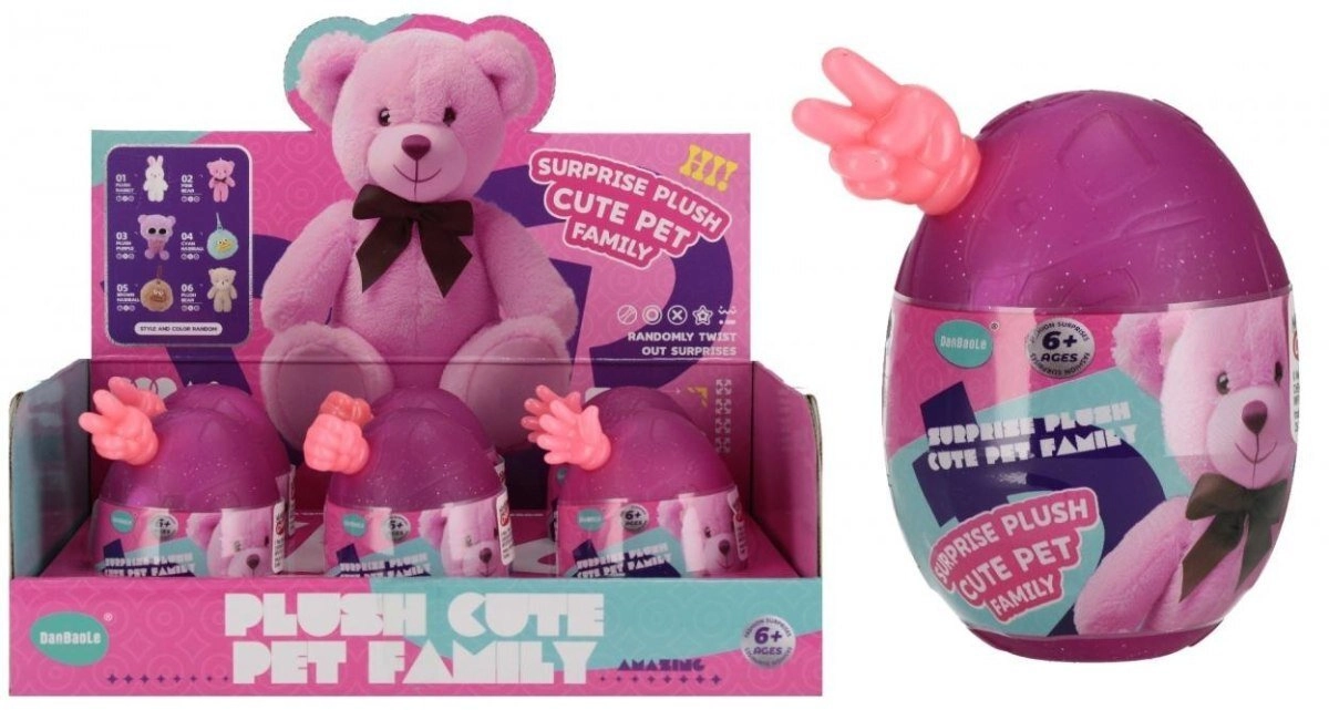 Surprise stuffed animal in an egg