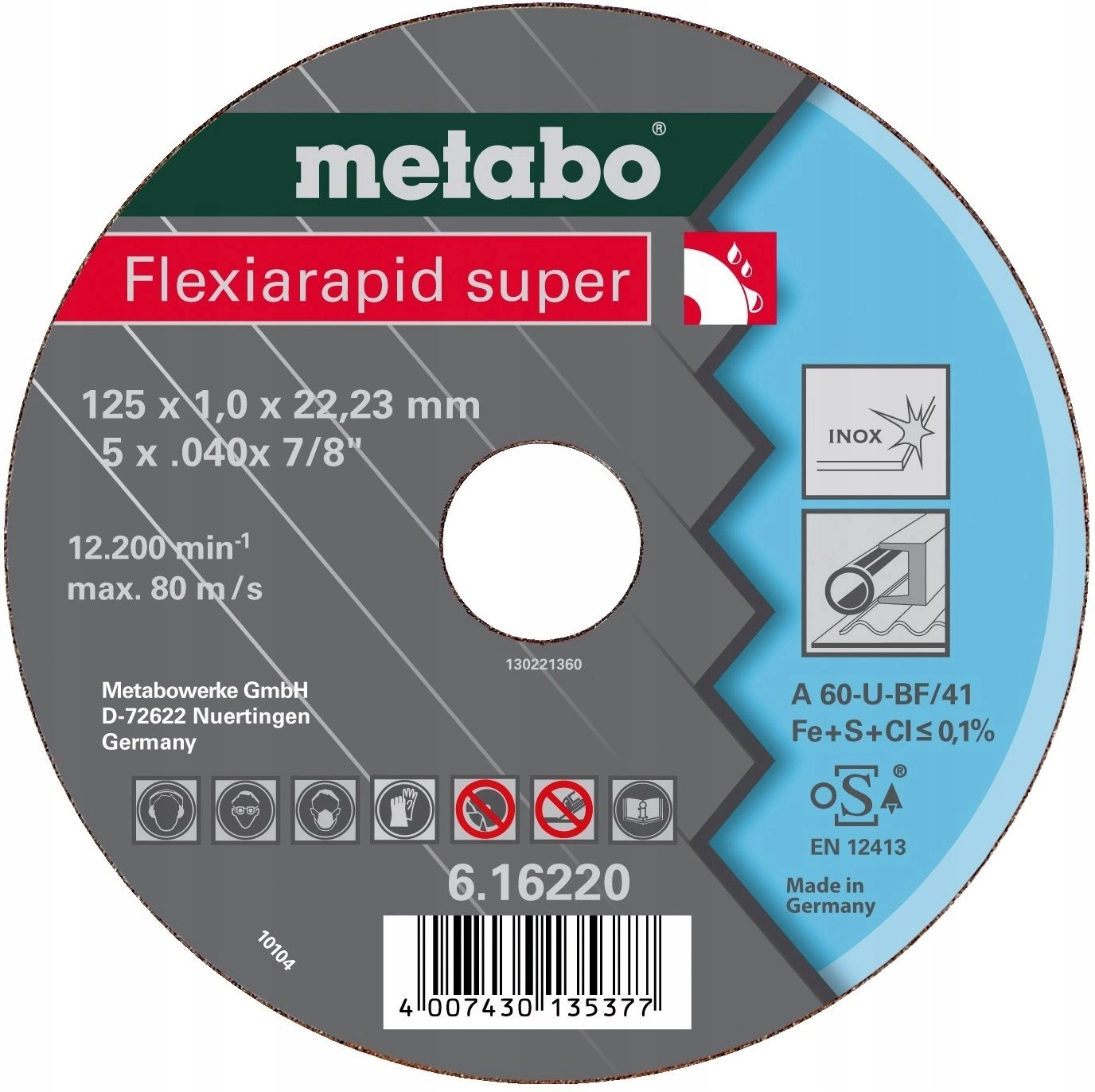 Metabo Flexiarapid super 180x1 6 x22
