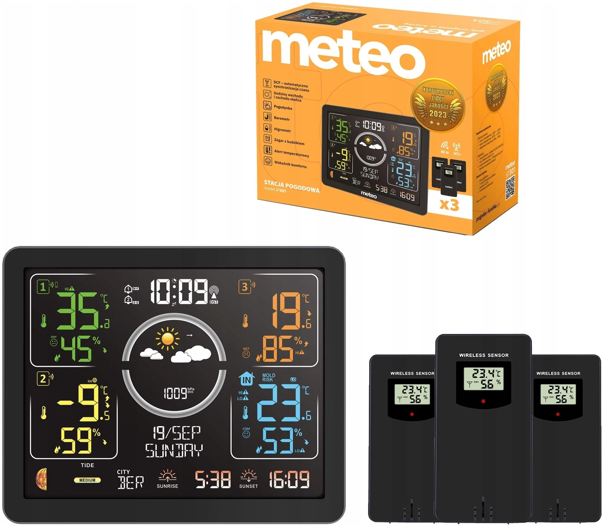 STACJA POGODOWA Z DCF METEO SP301