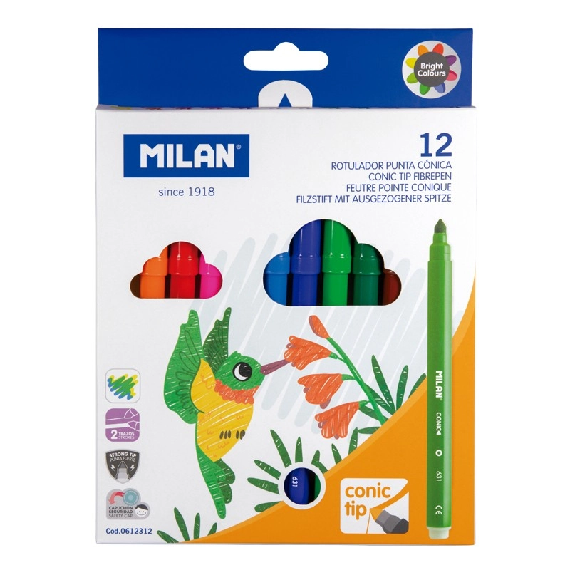 Milan 0612312 felt pen Multicolour 12
