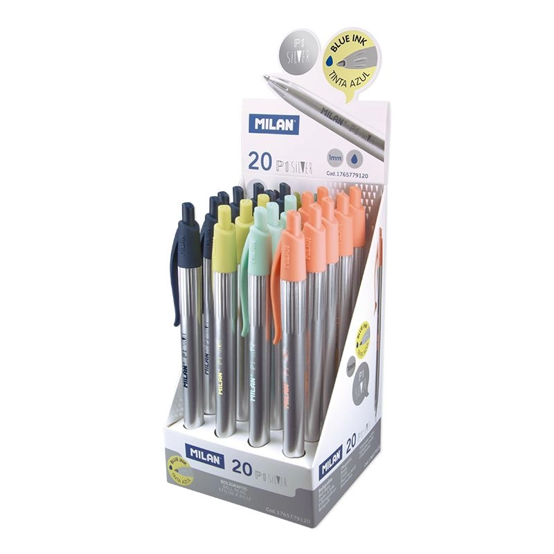 Milan 1765779120 ballpoint pen Blue Clip-on