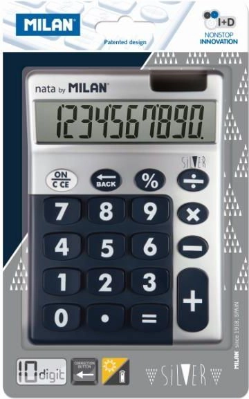 Milan calculator 10-digit calculator Silver black