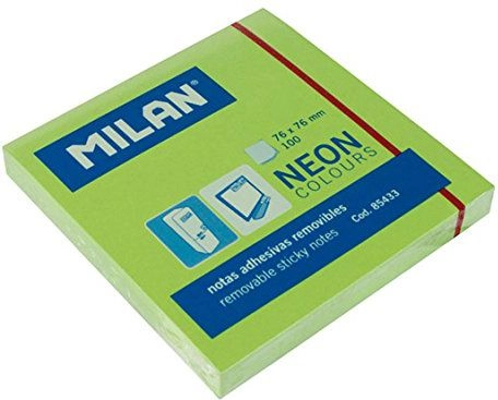 Milan Karteczki neonowe 75x75 mm zielone