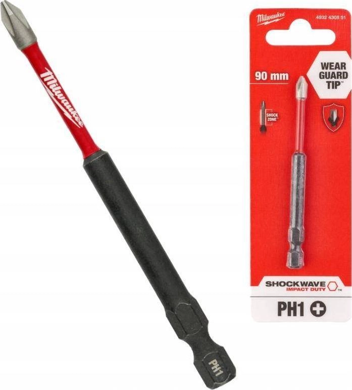 Milwaukee BIT SHOCKWAVE PH1 90MM-1SZT. 4932430851
