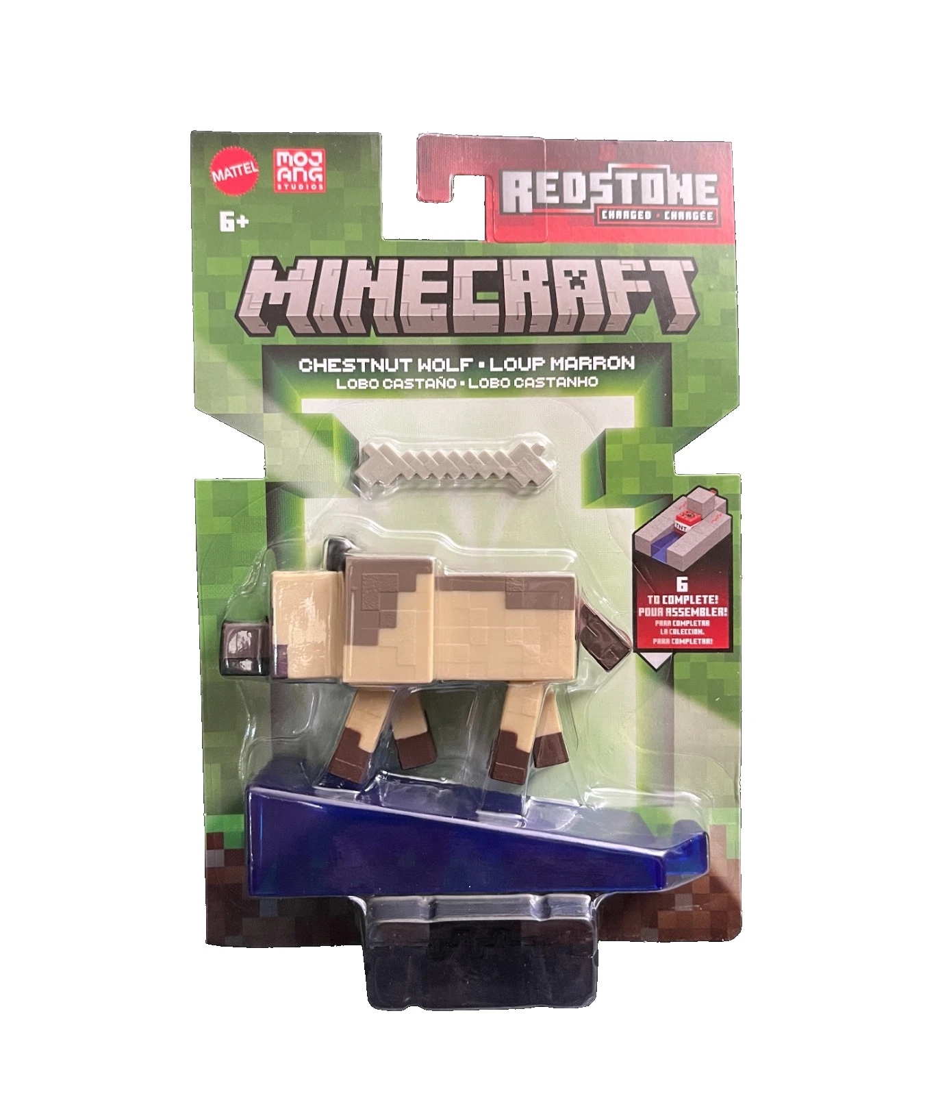 Minecraft Redstone Charged Chestnut Wolf Figure