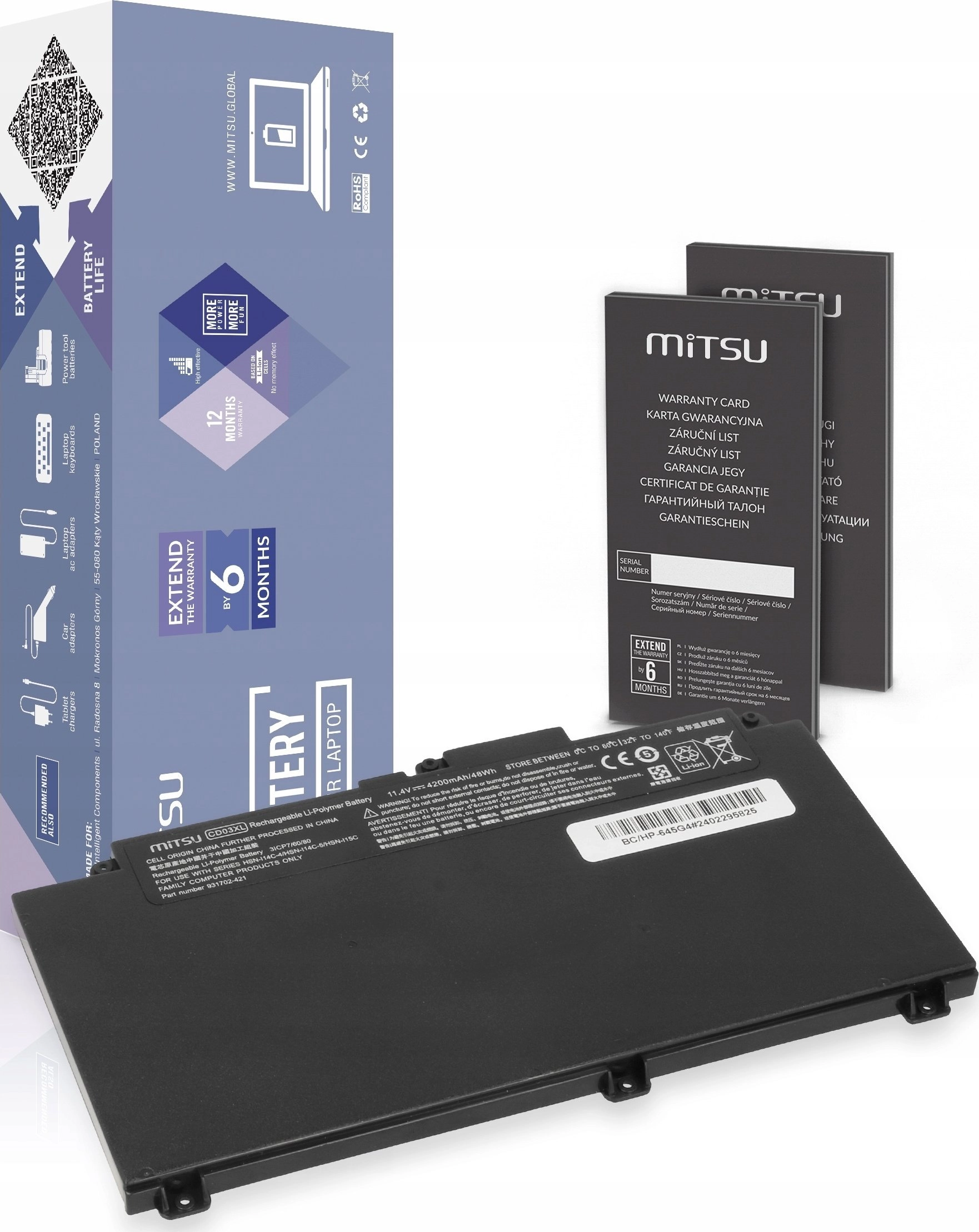 Bateria CD03XL do HP ProBook 645