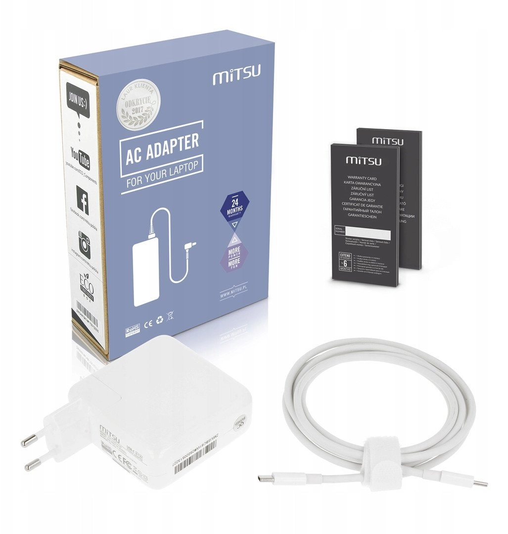 Zasilacz sieciowy Mitsu 61W USB-C  USBC
