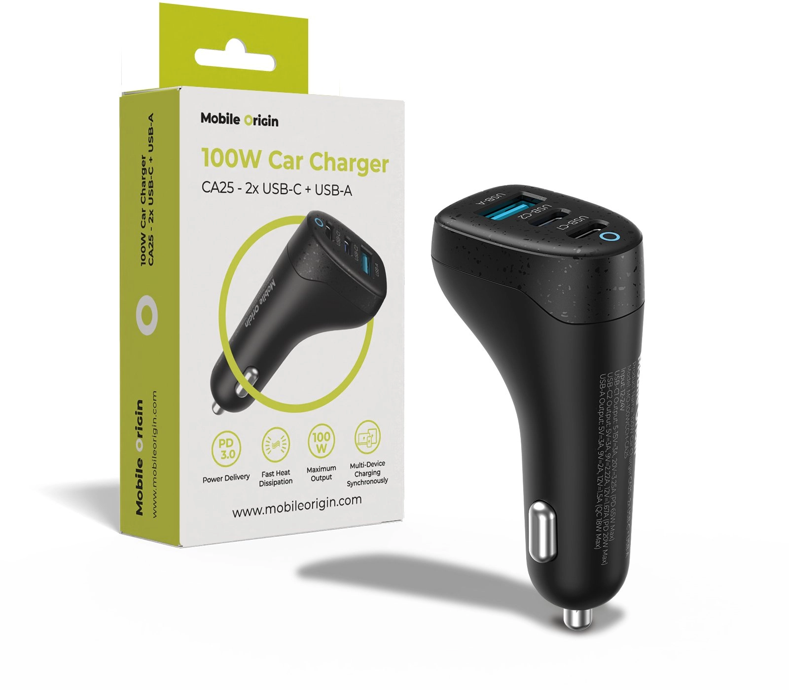 Mobile Origin 100W Car Charger CA25