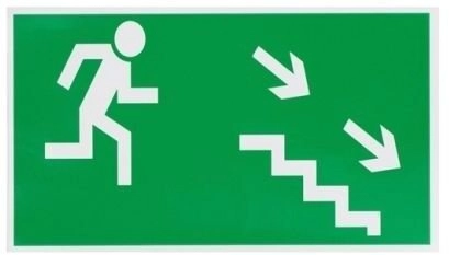 STICKER EXIT RIGHT DOWN STAIRS 100X180MM