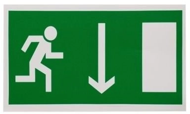 STICKER EXIT RIGHT DOWN 100X180MM 15328456