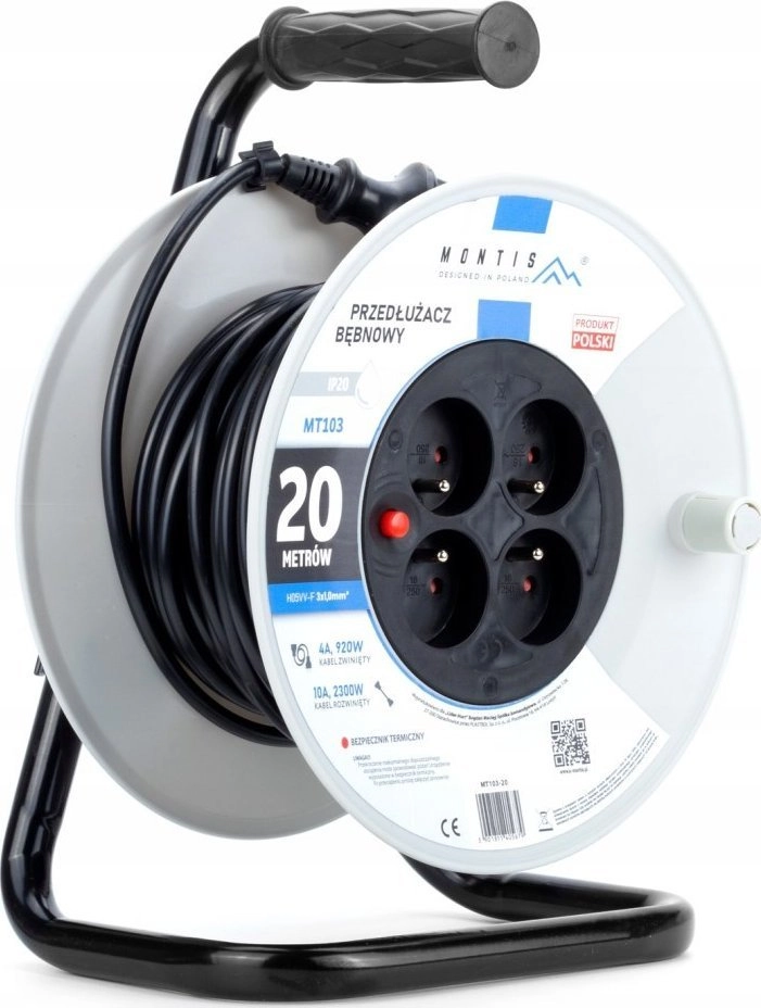 Montis Reel extension cable MT103-20 4x2p+Z