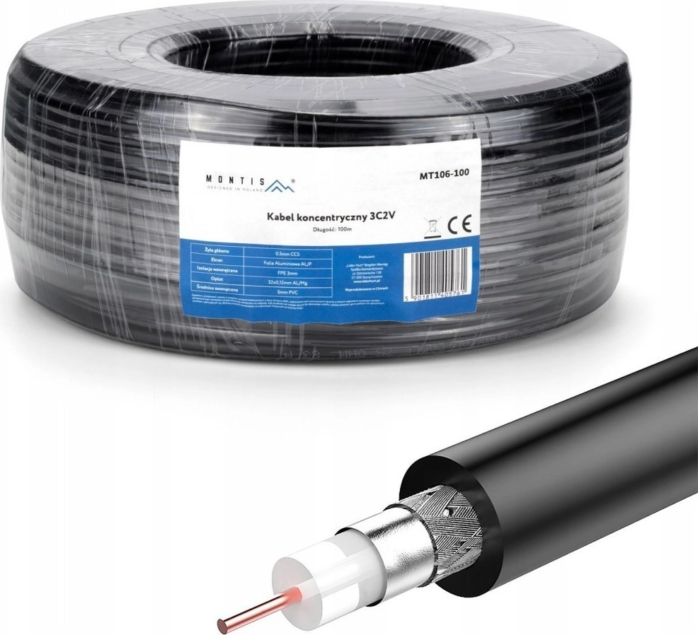 Montis Coaxial cable 3C2V 100m Montis
