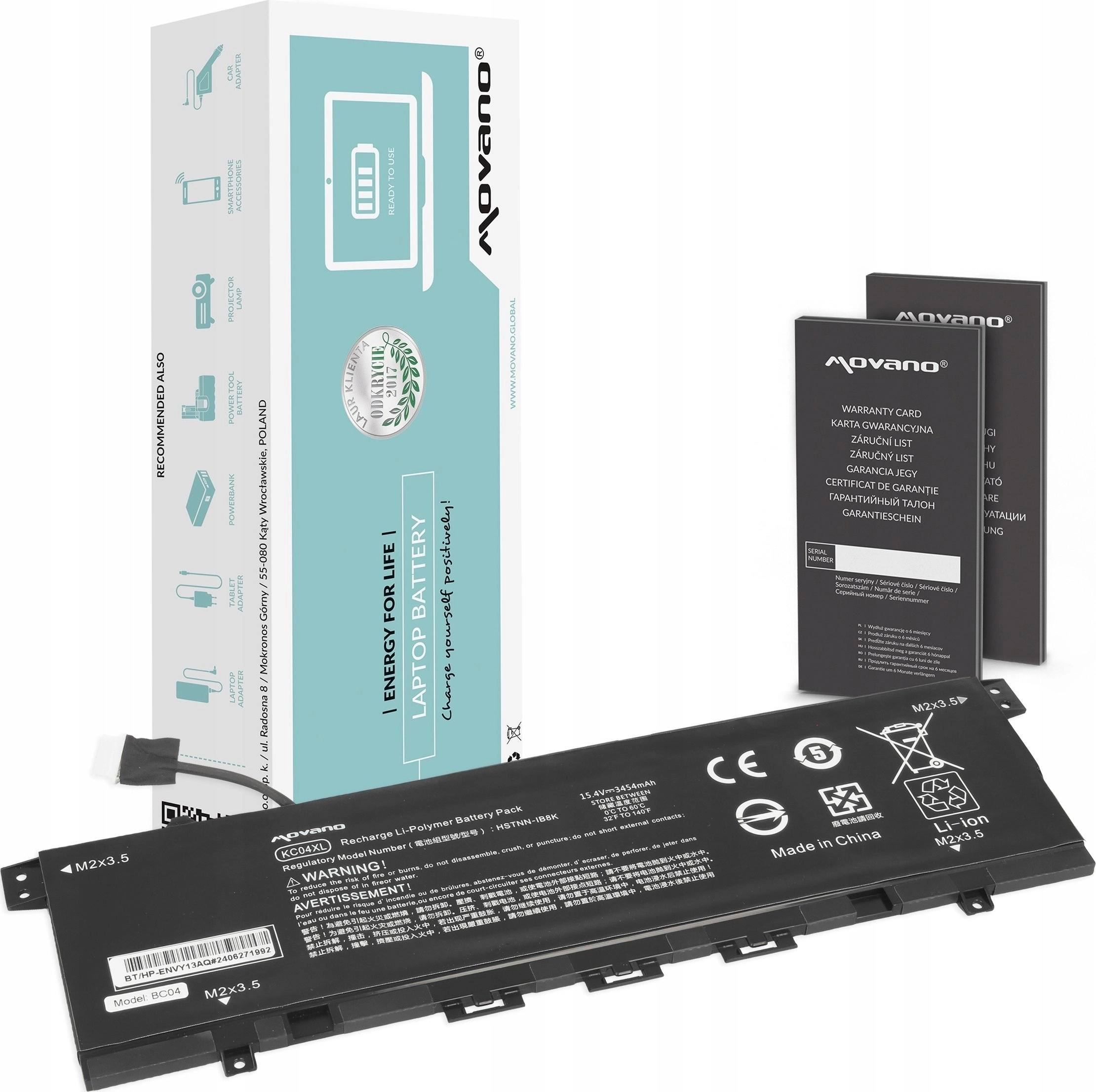 Bateria KC04XL HSTNN-IB8K HP Envy x360