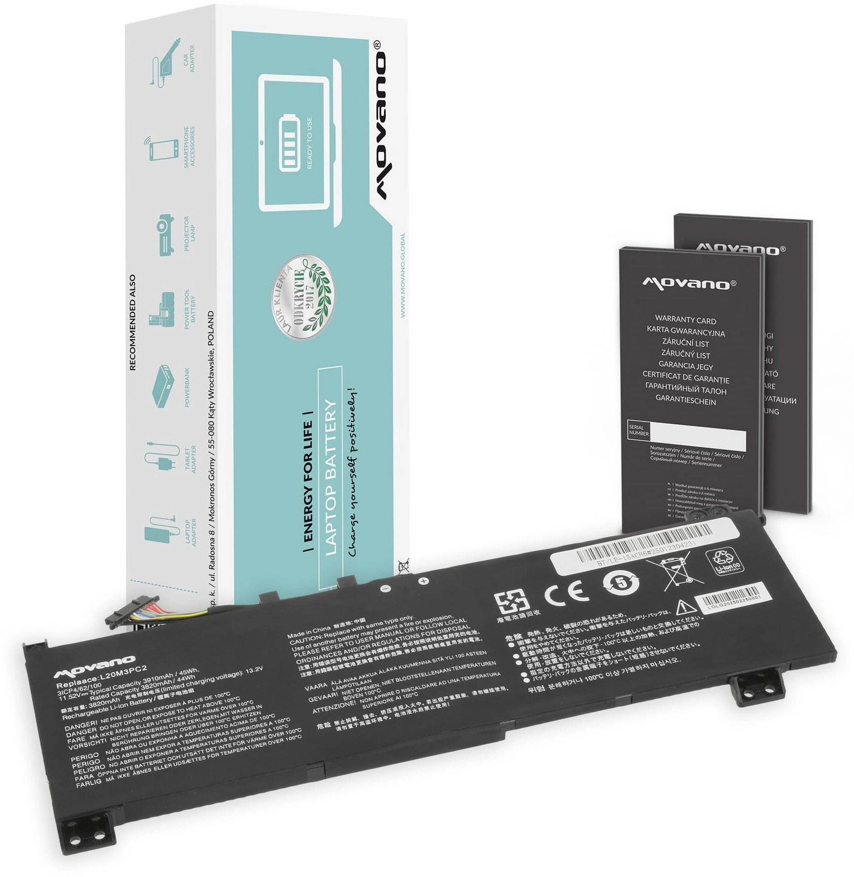 Bateria L20C3PC2 L20M3PC2 L20L3PC2 do Lenovo