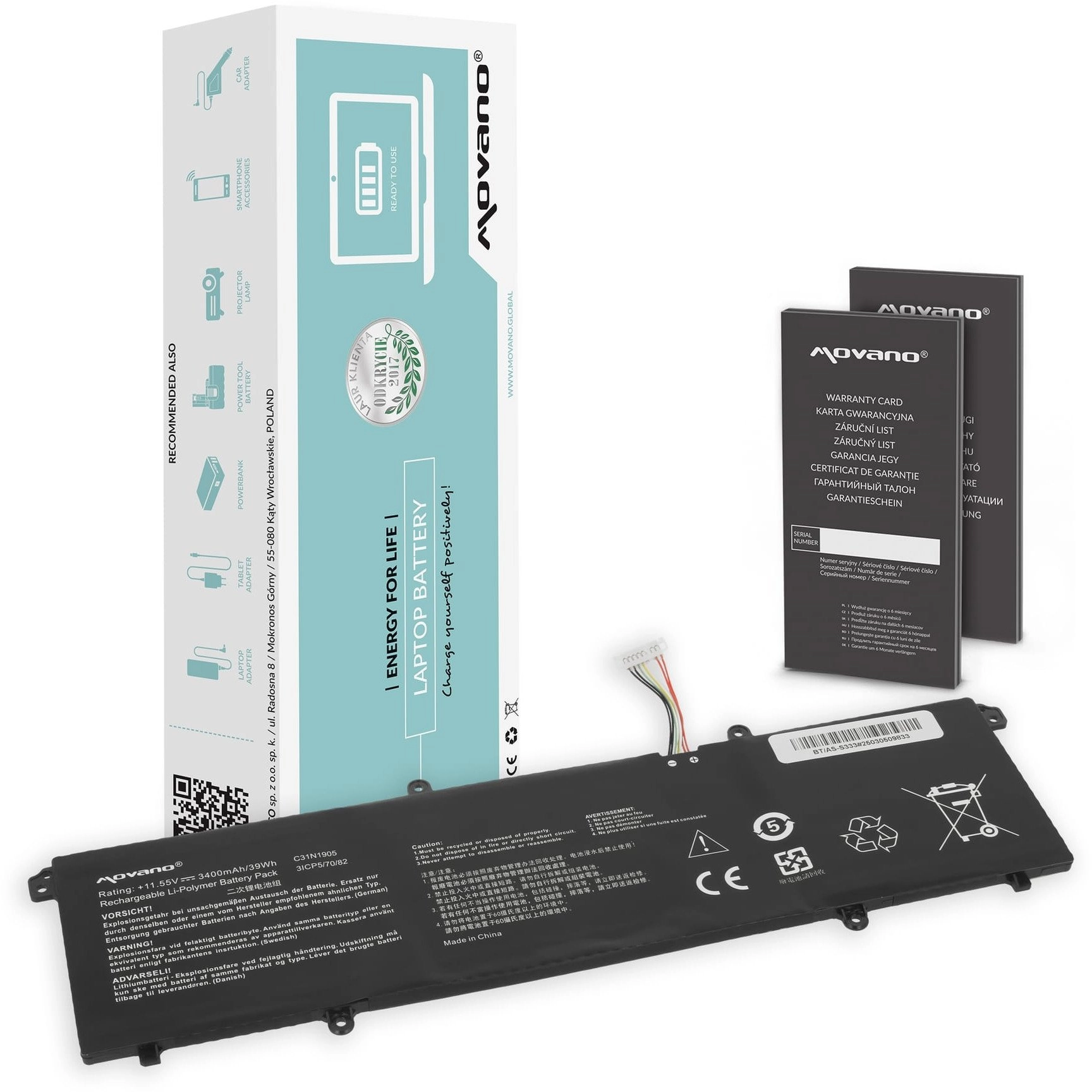 Bateria C31N1905 do ASUS VivoBook S14