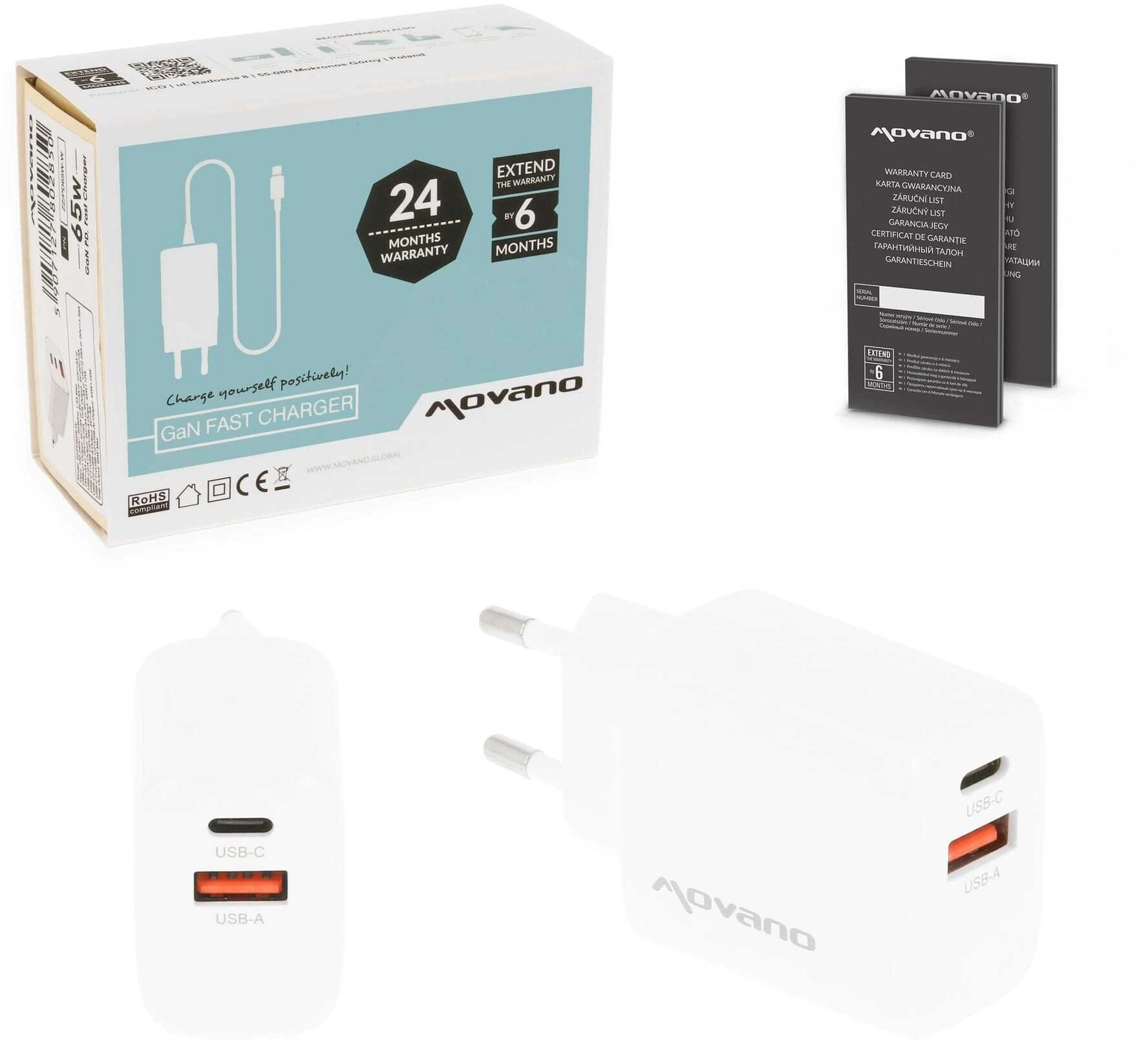 Ładowarka Movano GaN 30W USB-C PD