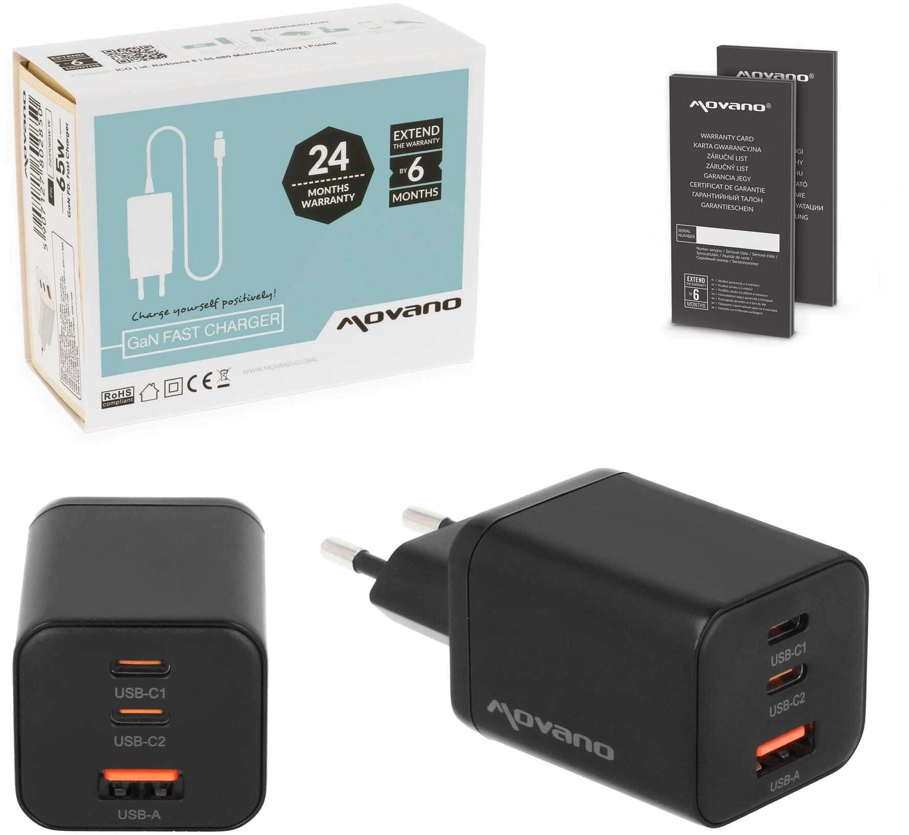 Åadowarka GaN 65W 2x USB-C PD