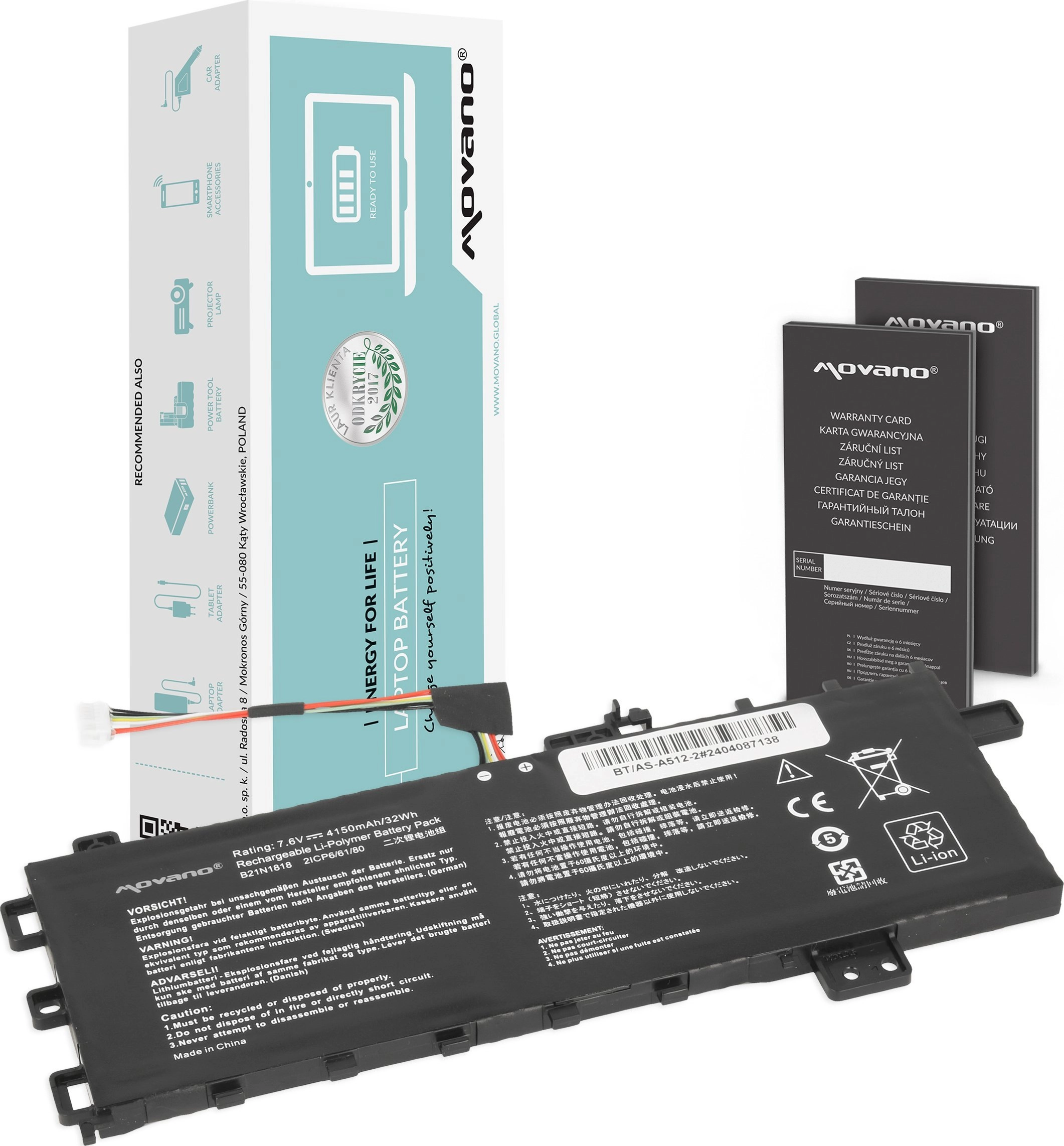 Bateria B21N1818 do Asus Vivobook 15