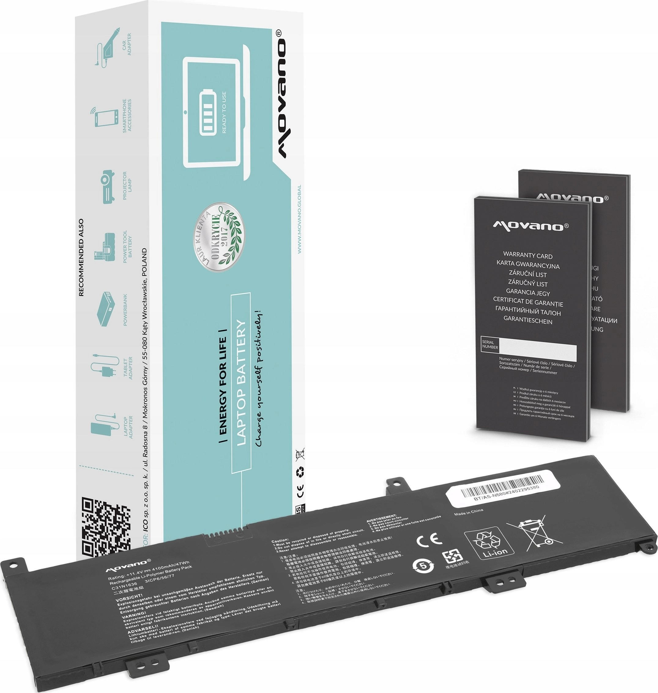 Bateria C31N1636 do Asus VivoBook X580