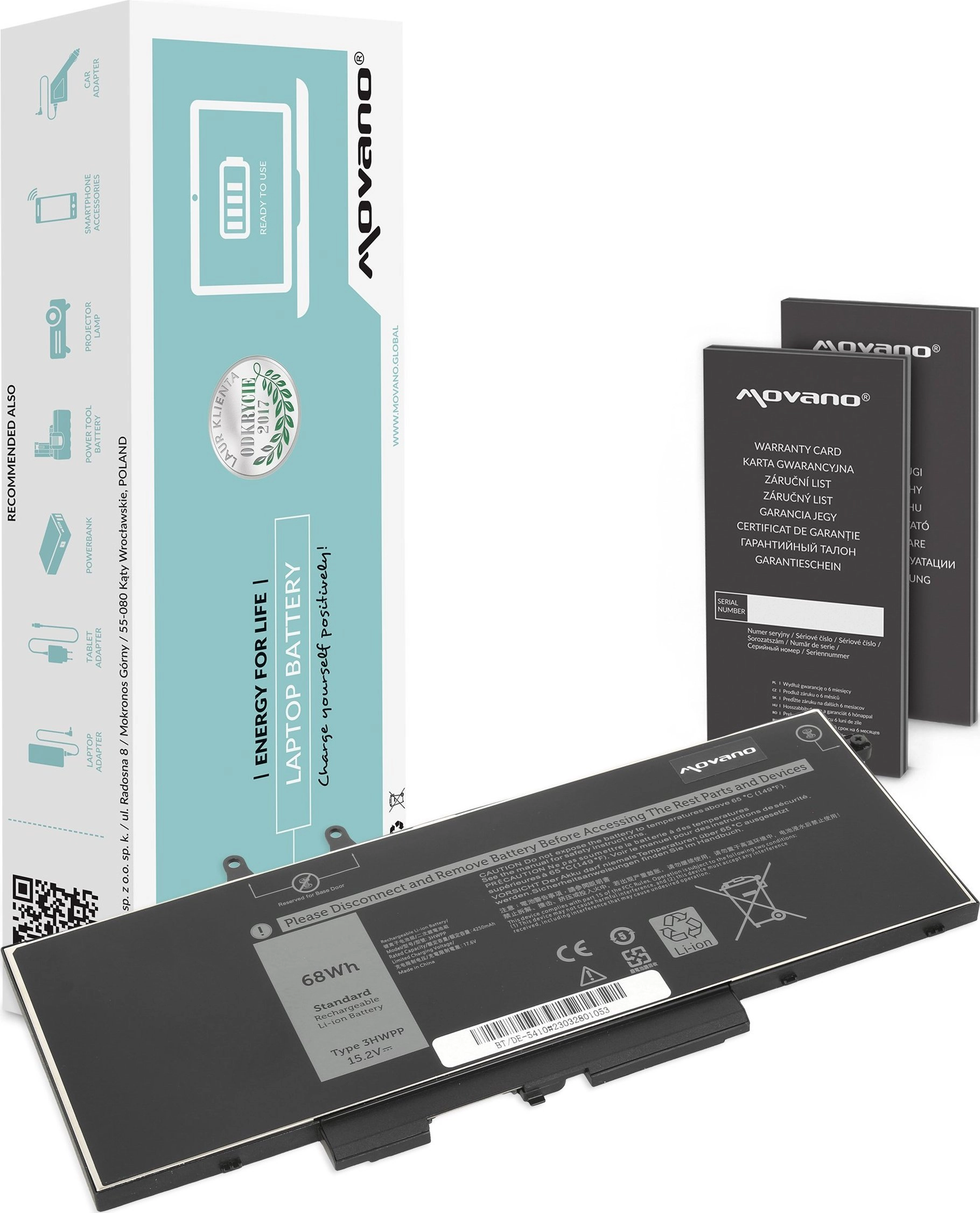 Bateria Movano Bateria 3HWPP do Dell