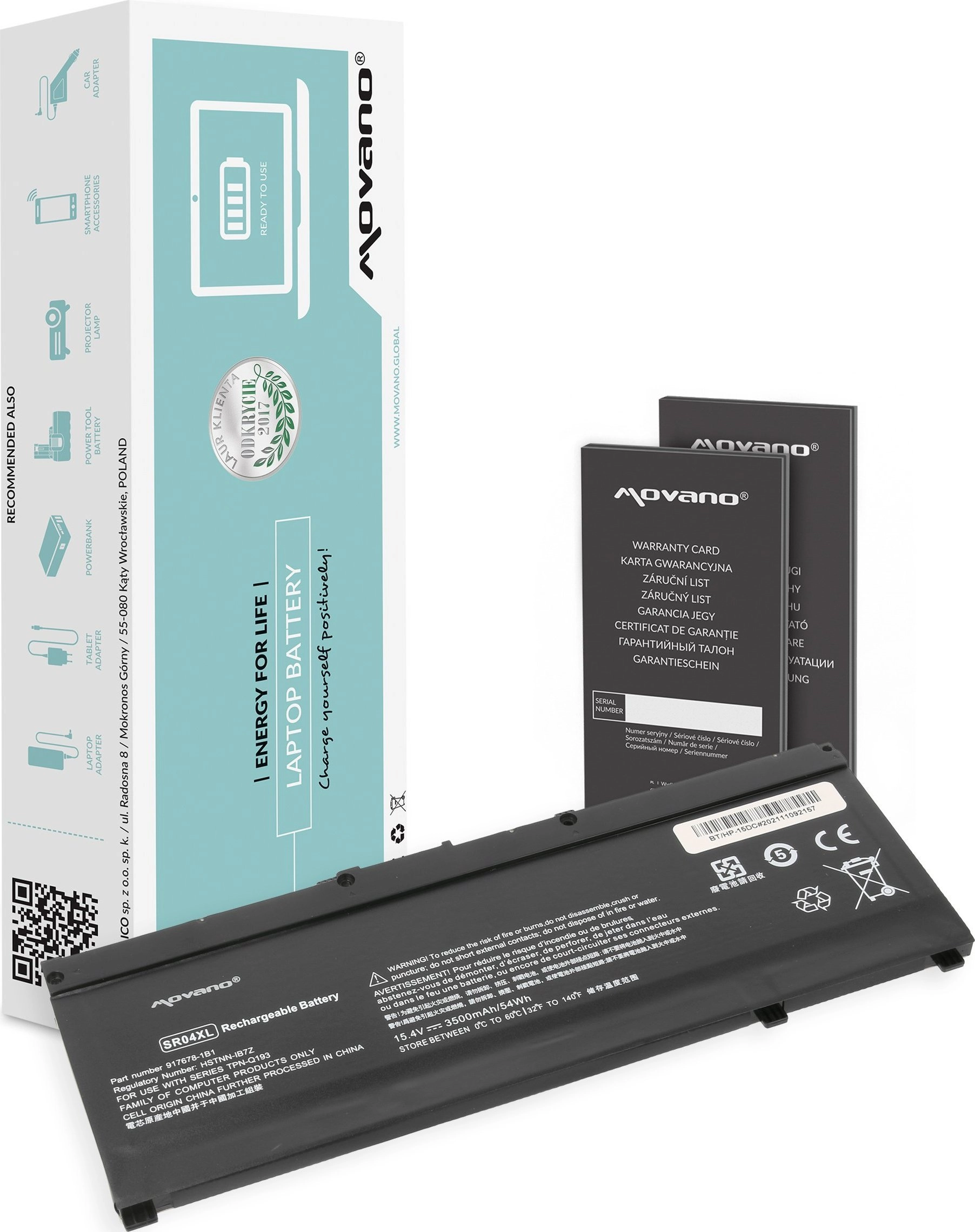Bateria Movano Bateria SR04XL TPN-C133 do
