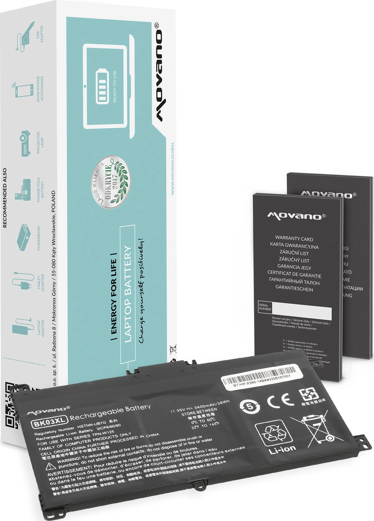 Bateria BK03XL do HP Pavilion x360