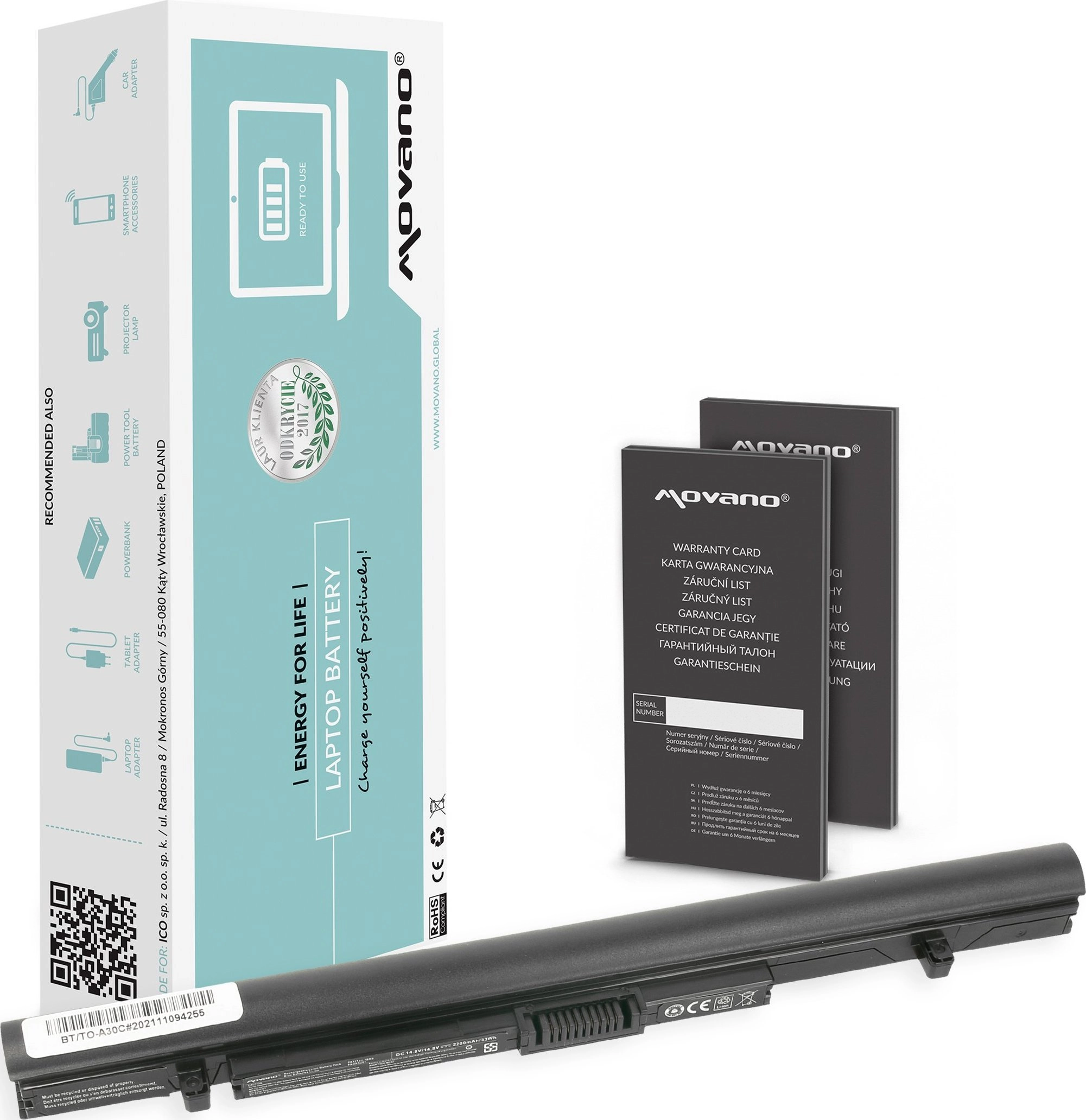 Bateria Movano Bateria PA5212U-1BRS do Toshiba