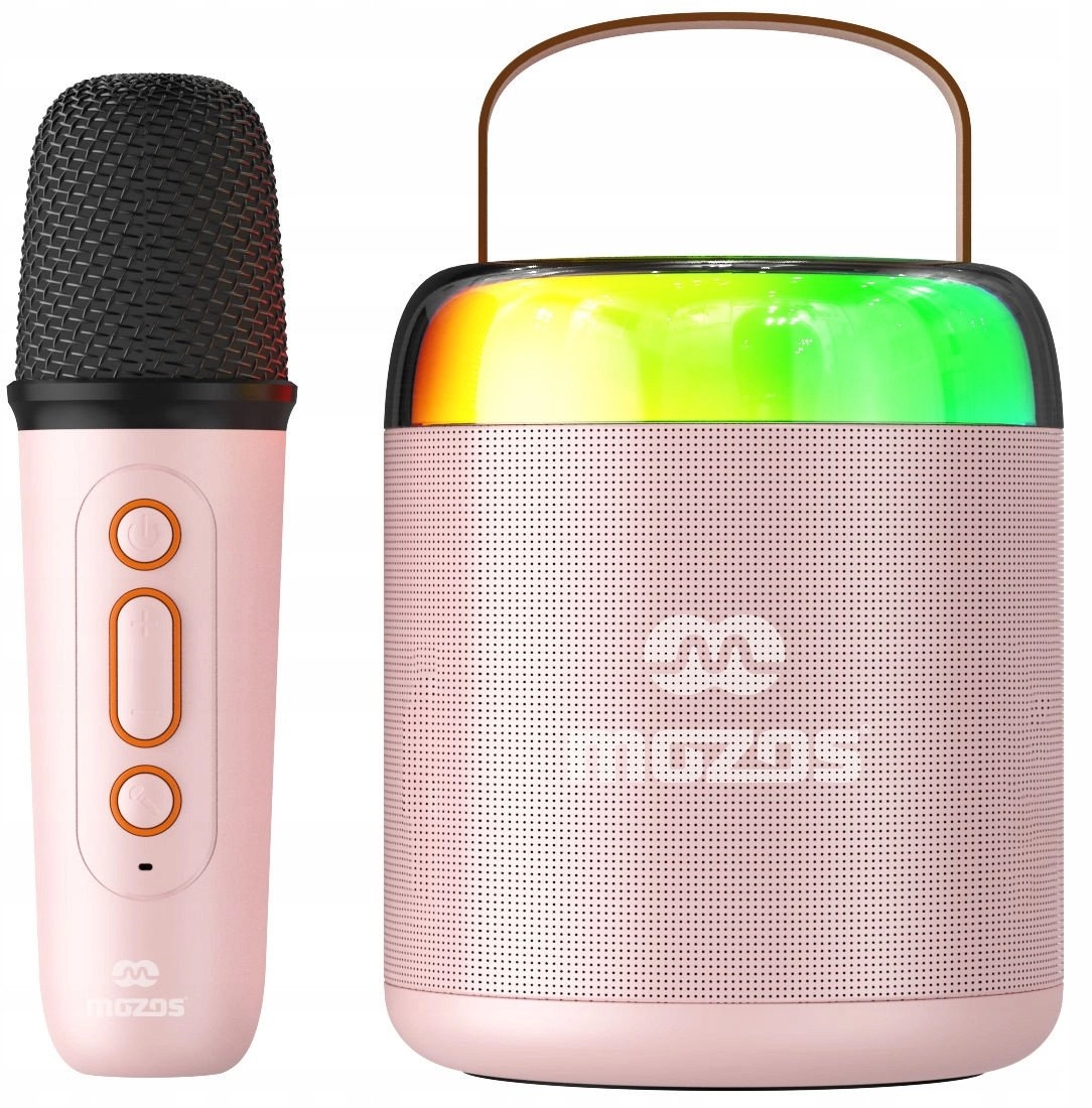 MOZOS MK RÓŻOWY MIKROFON KARAOKE GŁOŚNIK