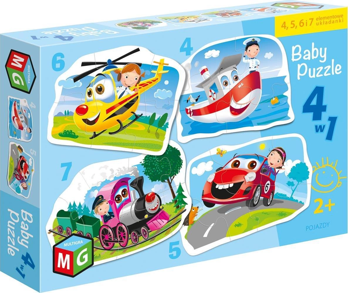 Multigame Puzzle 4in1 baby Vehicles -
