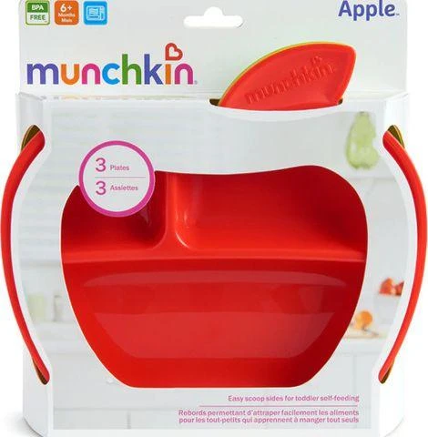 MUNCHKIN lėkštės su skyreliais Lil Apple
