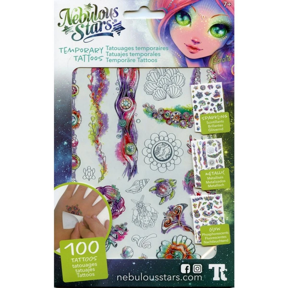 NEBULOUS STARS rinkinys Temporary Tattoos -