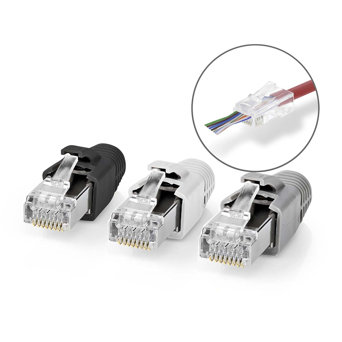 RJ45 caurvadu savienotājs CAT7 FTP vienvadīgo/daudzvadīgo