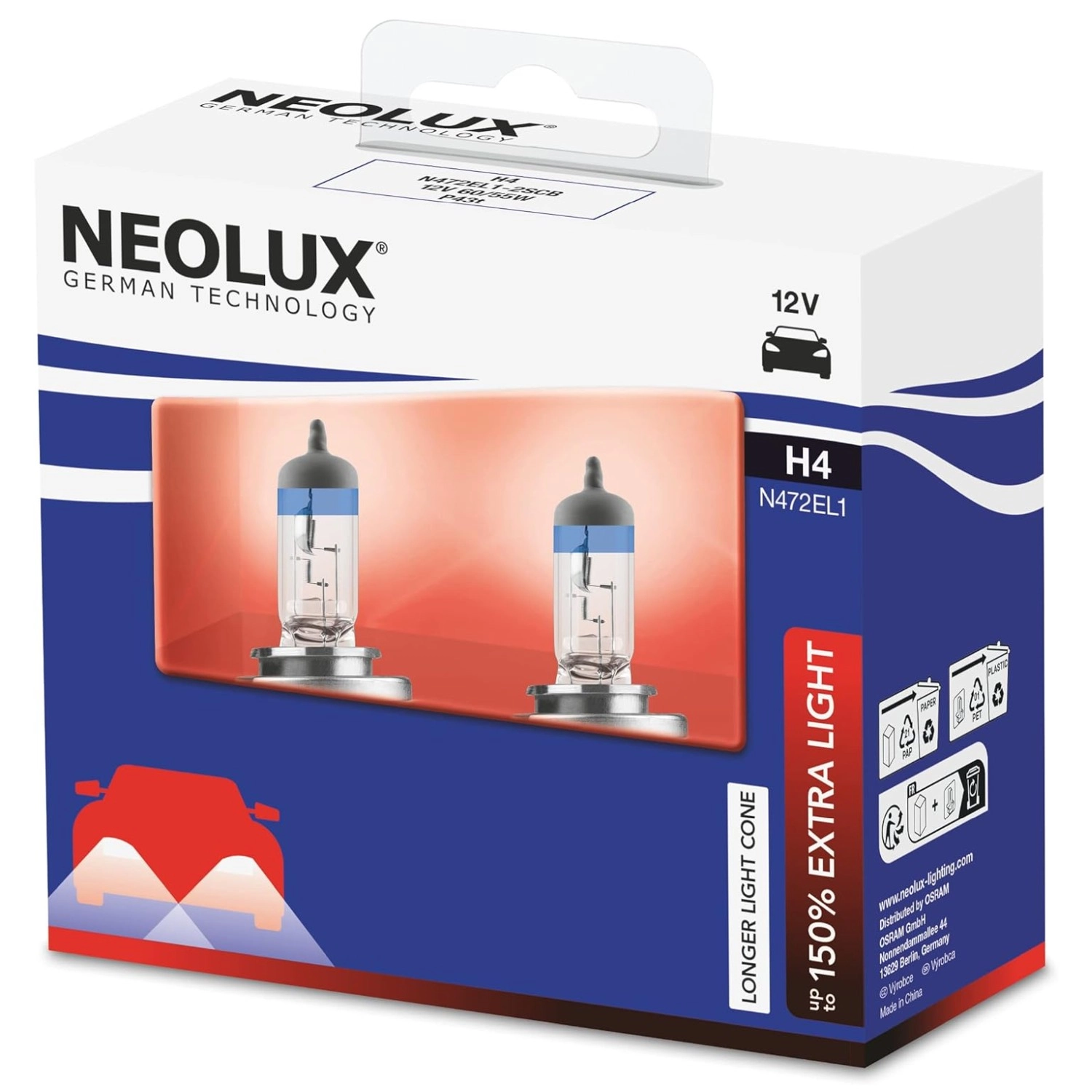 NEOLUX EXTRA LIGHT H4 12 V