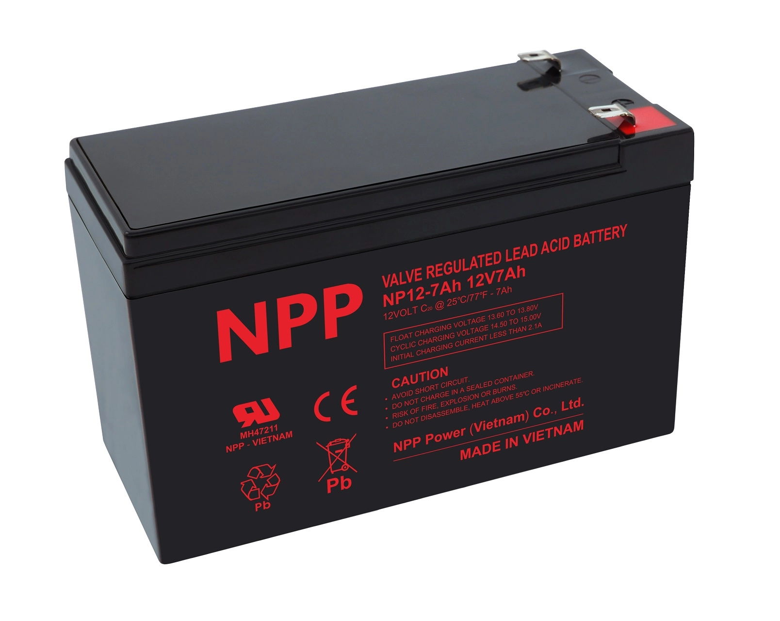 BATTERY 12V 7AH PB NPP NP12-7Ah