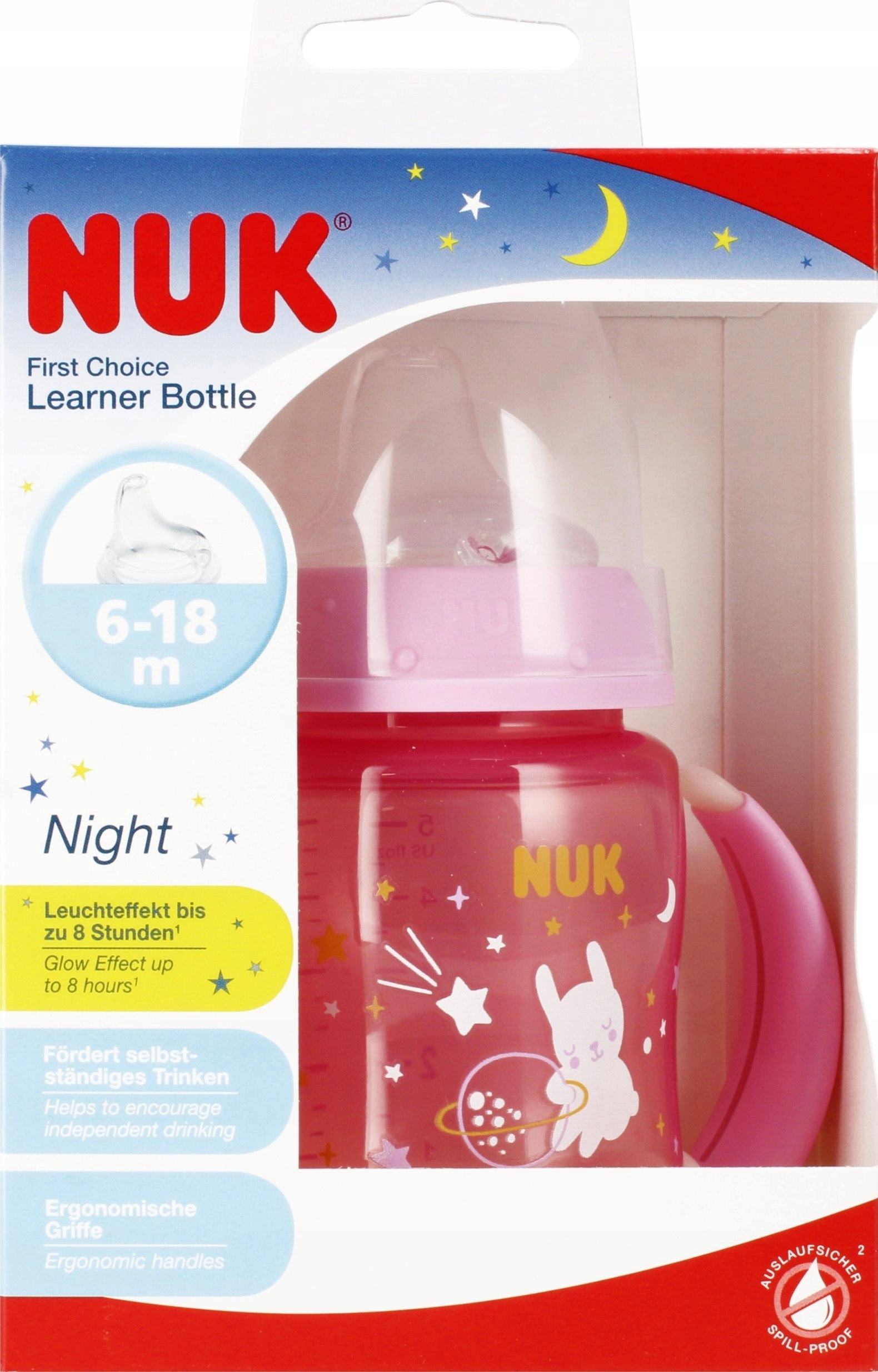 NUK BUTELKA 150ML Z UCHWY 6M