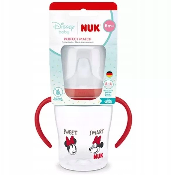 NUK BUTELKA 150ML Z UCHWY 6M