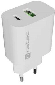 Natec Ribera 20W USB-A USB-C biaÅa