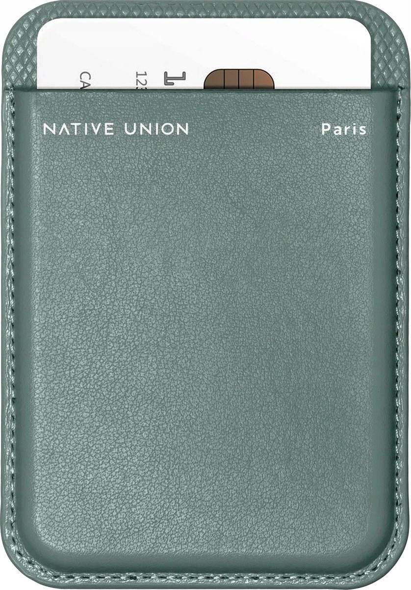 Leather wallet compatible with MagSafe RECLA-GRN-WAL