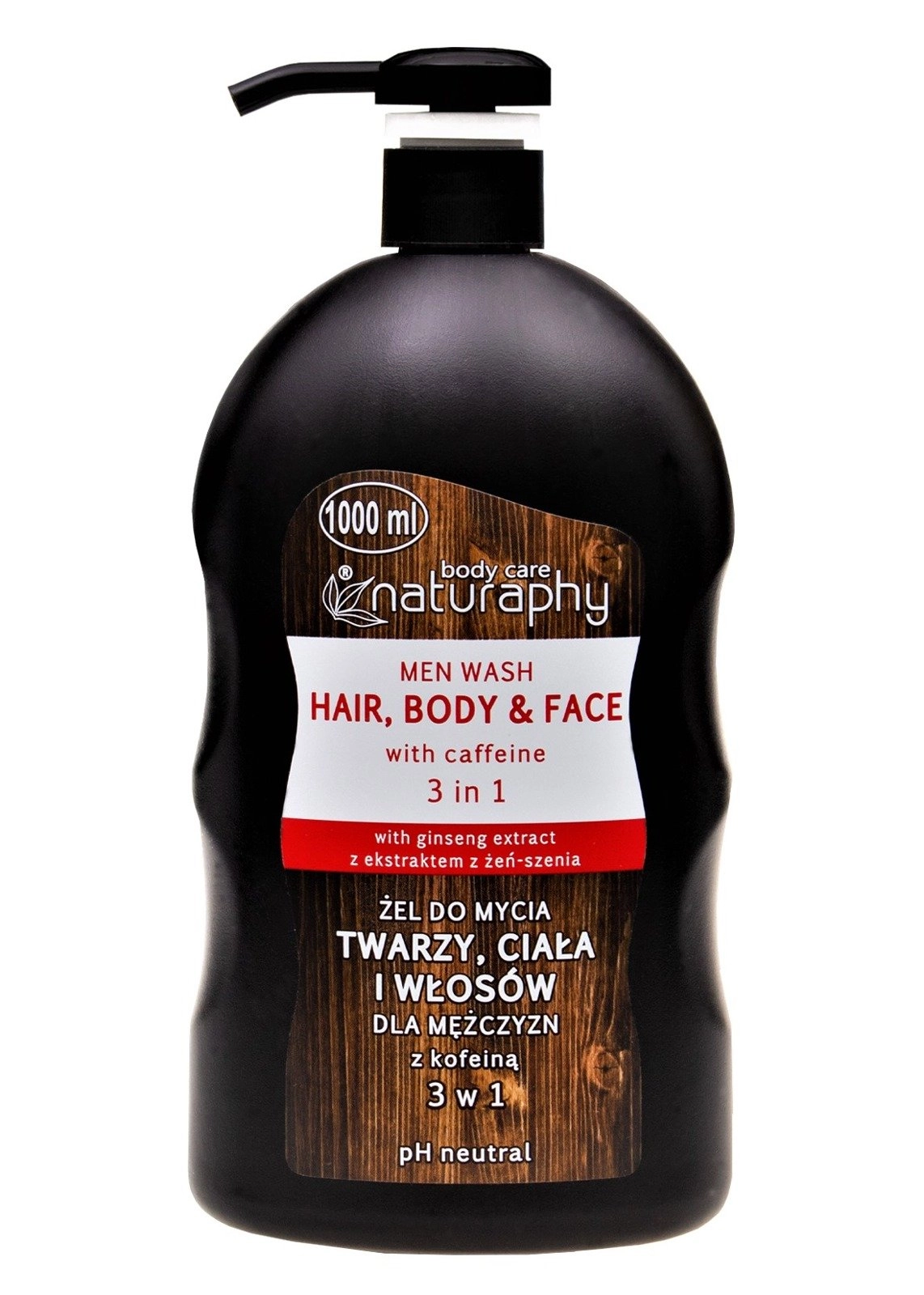 Shampoo shower gel 1000ml with caffeine