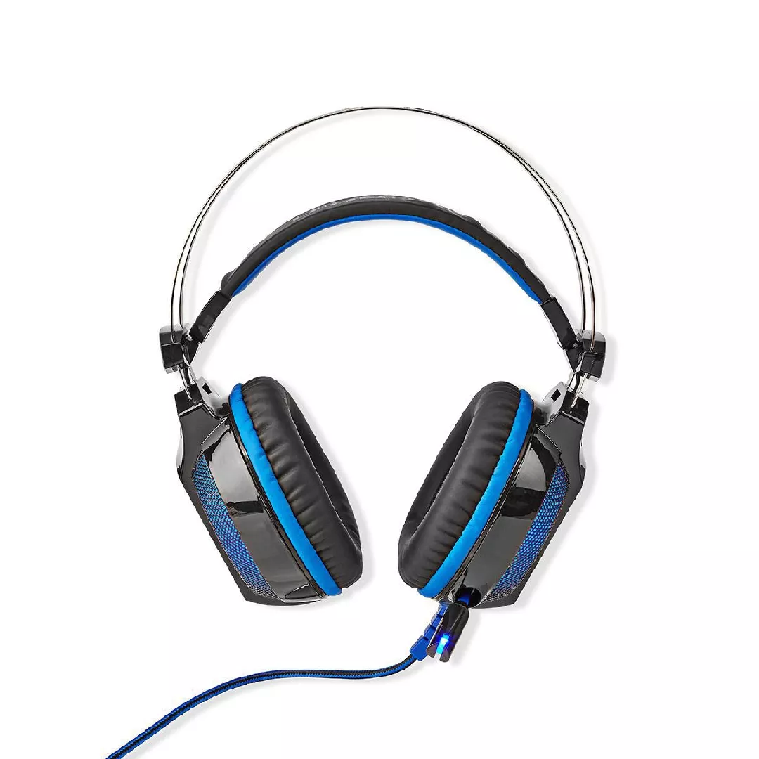 Nedis GHST500BK austiņas un brīvroku komplekts Vadu Speļu USB Type-A Melns, Zils