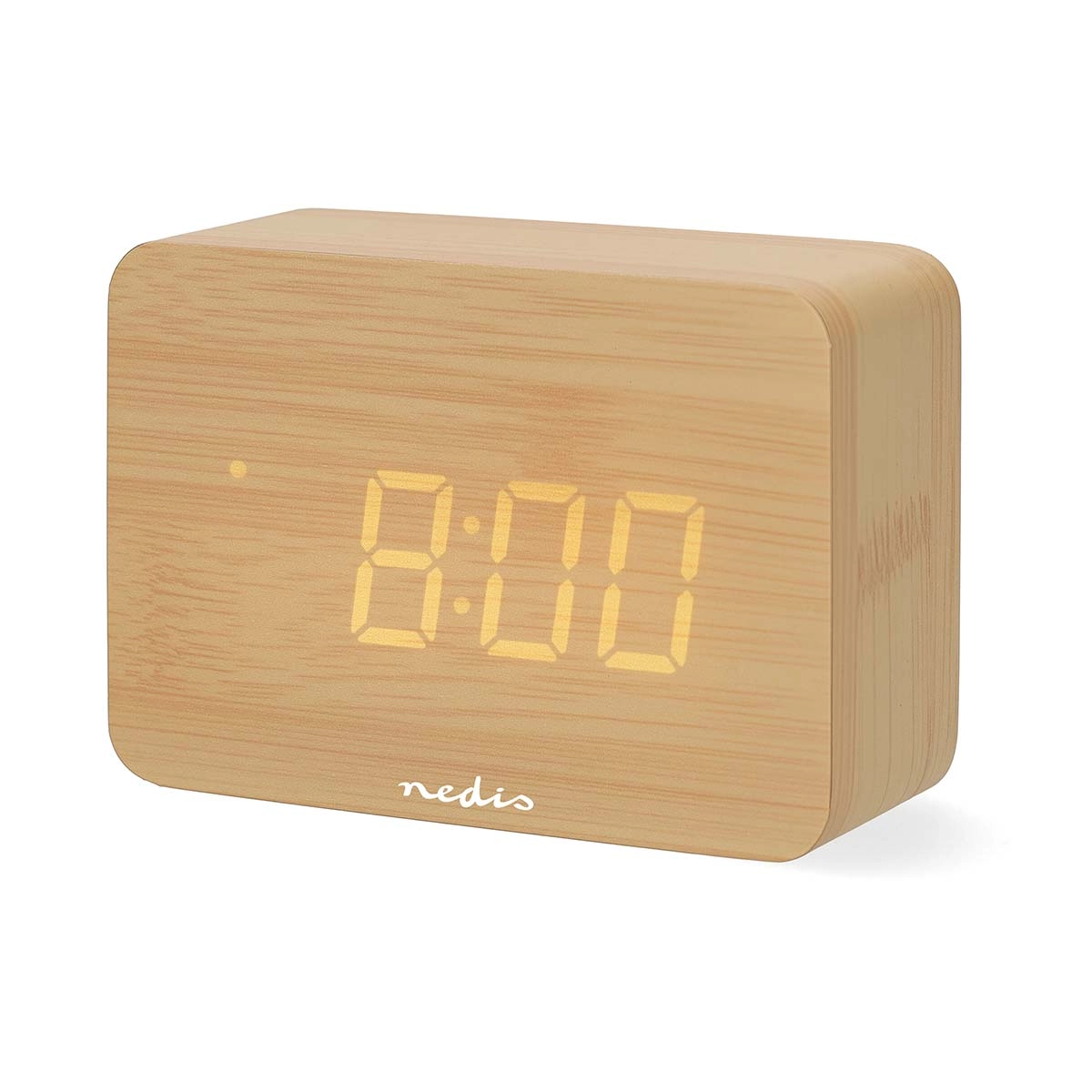 Nedis digitālais radio modinātājs  koka CLDK2008BN
