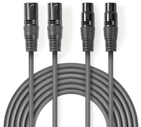 Kabelis Nedis 2x XLR M -