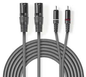 Kabelis Nedis 2x XLR M -
