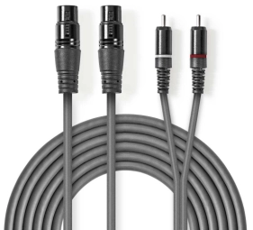 Kabelis Nedis 2x XLR F -