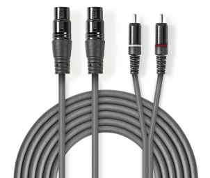 Kabelis Nedis 2x XLR F -