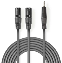 Kabelis Nedis 2x XLR M -
